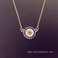 Gold Plated Crystal Alloy Evil Eye Collar Necklace